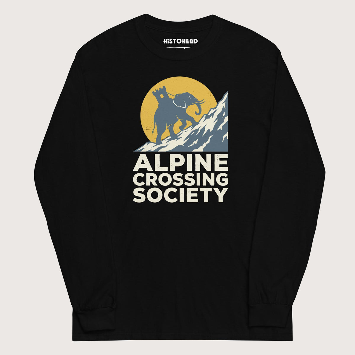 Black Alpine Crossing Society - Long Sleeve - history buff gift by HistoHead
