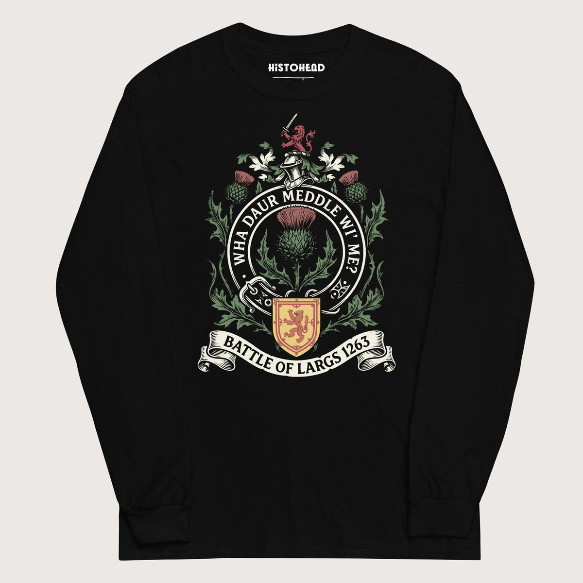 Black Scotland Battle of Largs 1263 - Long Sleeve - history buff gift by HistoHead