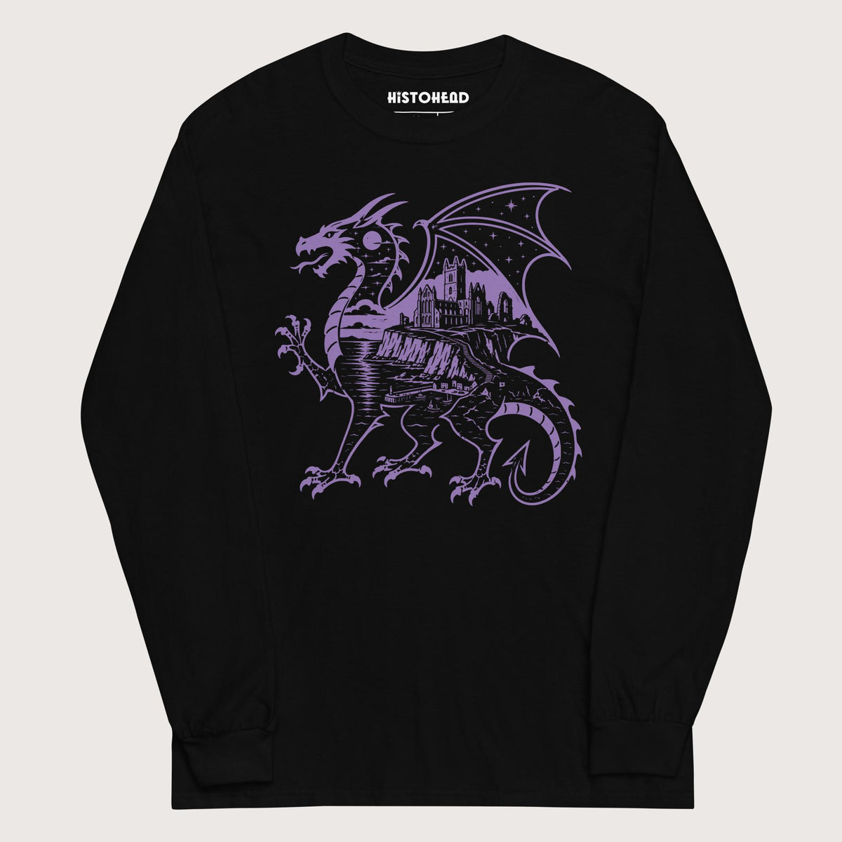 Black Whitby Wyrm - Long Sleeve - history buff gift by HistoHead