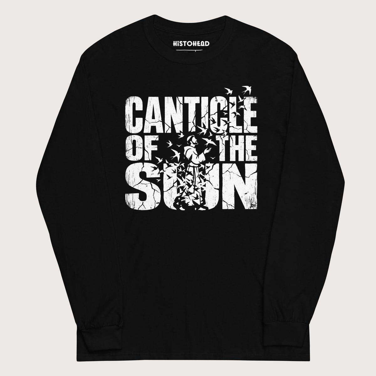 Black Canticle of the Sun Saint Francis of Assisi Birds - Long Sleeve - history buff gift by HistoHead