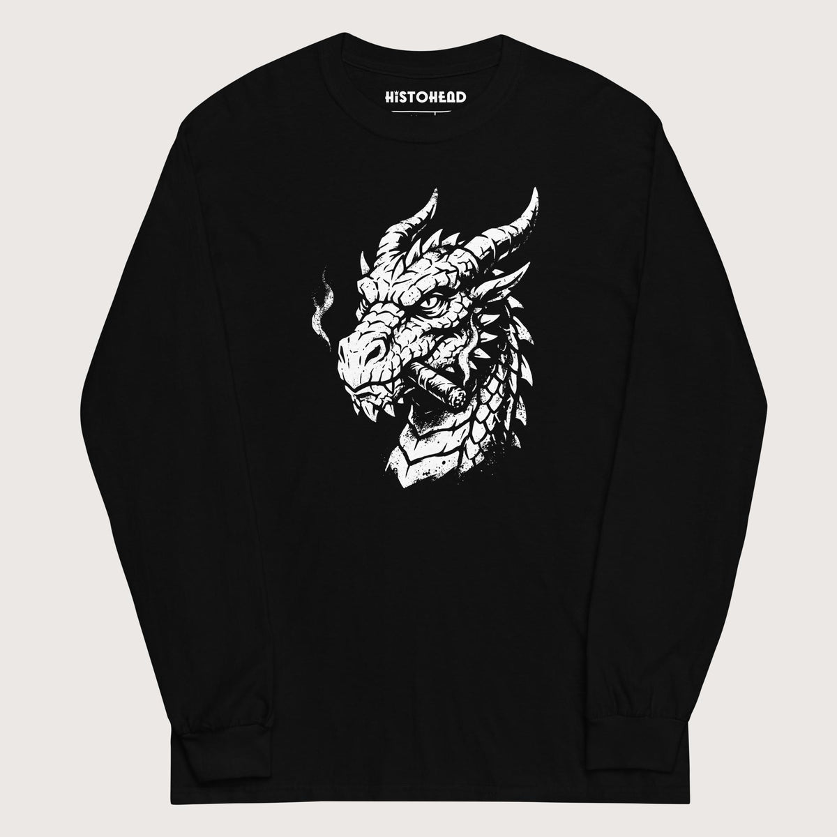Black Smoking Dragon - Long Sleeve - history buff gift by HistoHead