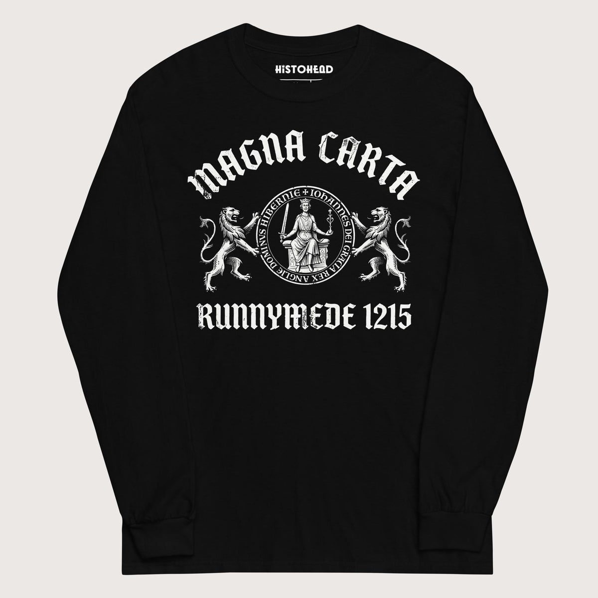 Black Magna Carta King John Seal - Long Sleeve - history buff gift by HistoHead