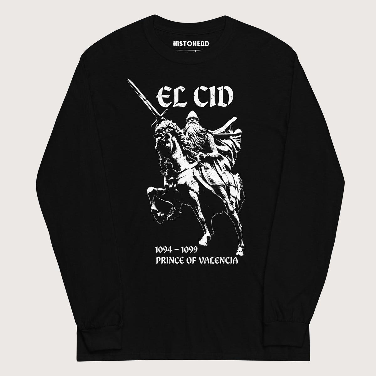 Black El Cid Prince of Valencia - Long Sleeve - history buff gift by HistoHead