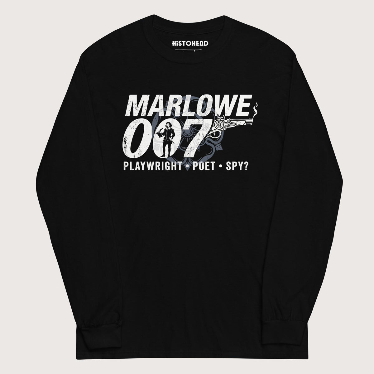 Black Marlowe 007 - Long Sleeve - history buff gift by HistoHead