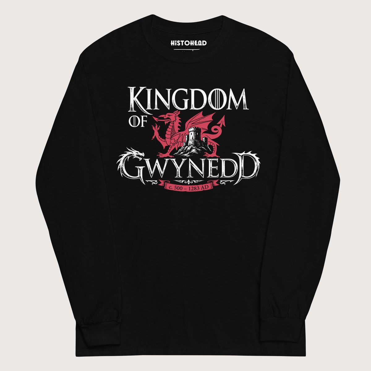 Black Kingdom of Gwynedd - Long Sleeve - history buff gift by HistoHead