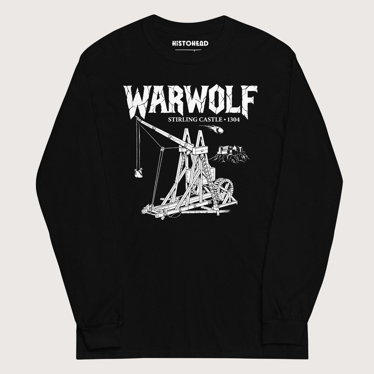 Black Warwolf Trebuchet - Long Sleeve - history buff gift by HistoHead