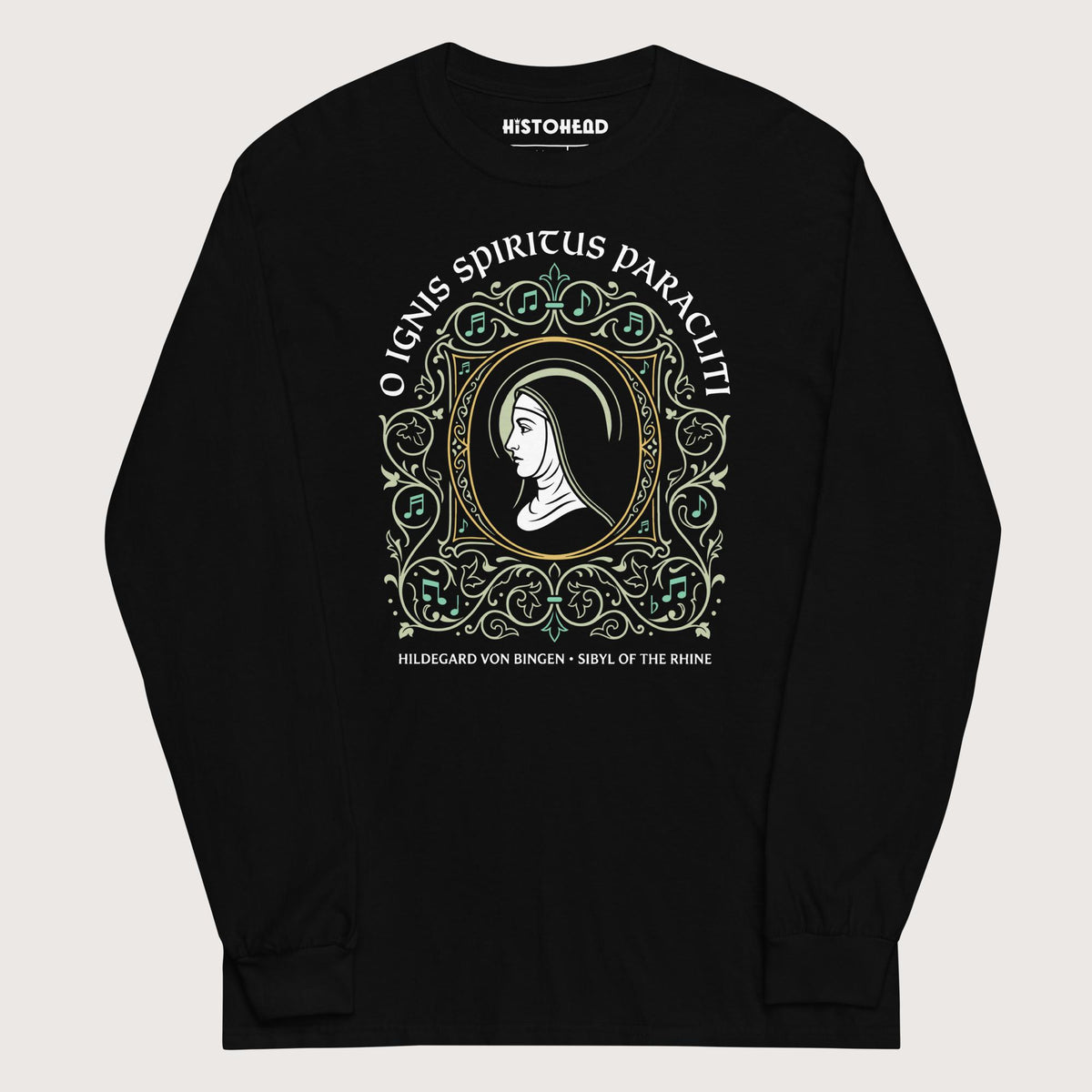 Black Hildegard von Bingen - Long Sleeve - history buff gift by HistoHead