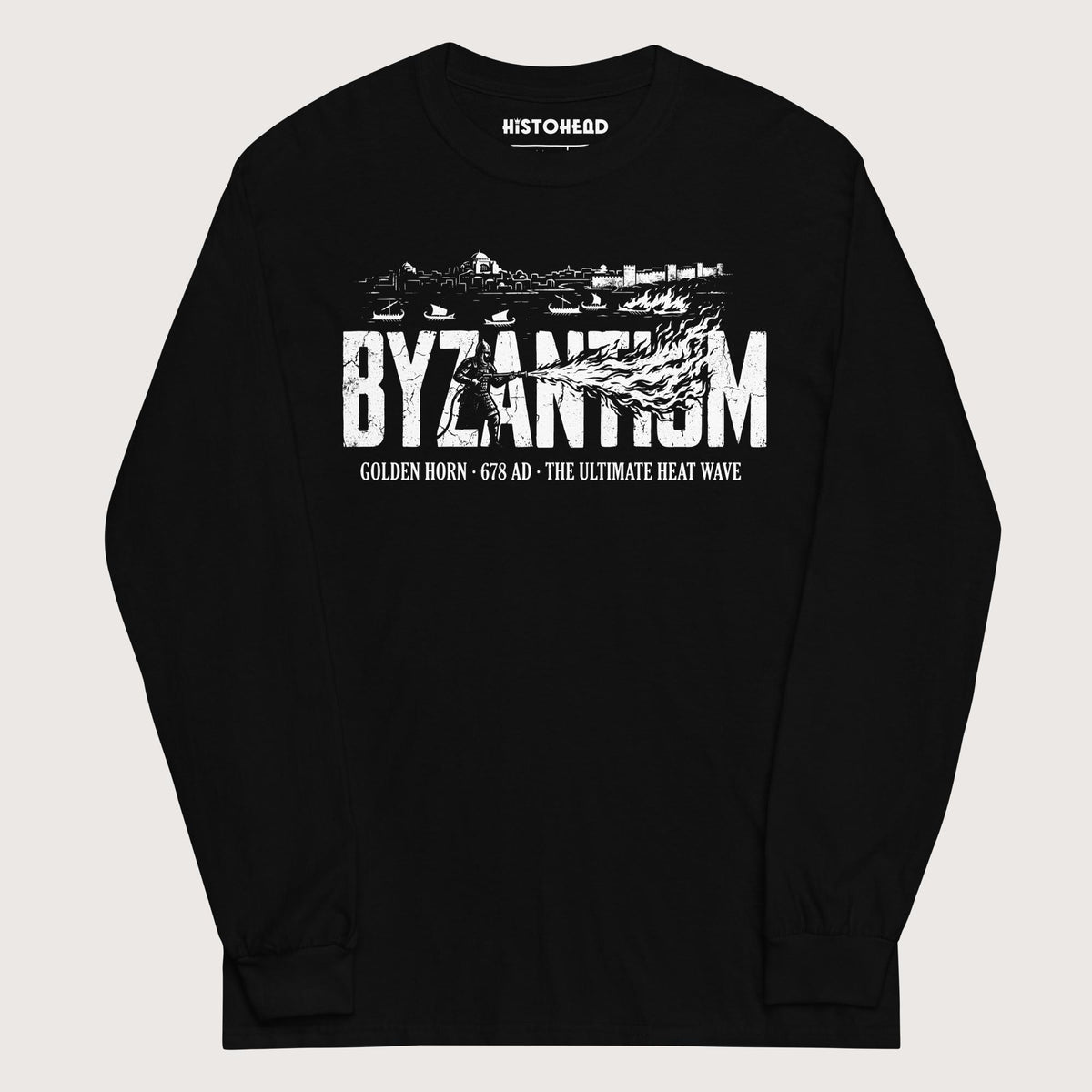 Black Greek Fire 678 - Long Sleeve - history buff gift by HistoHead