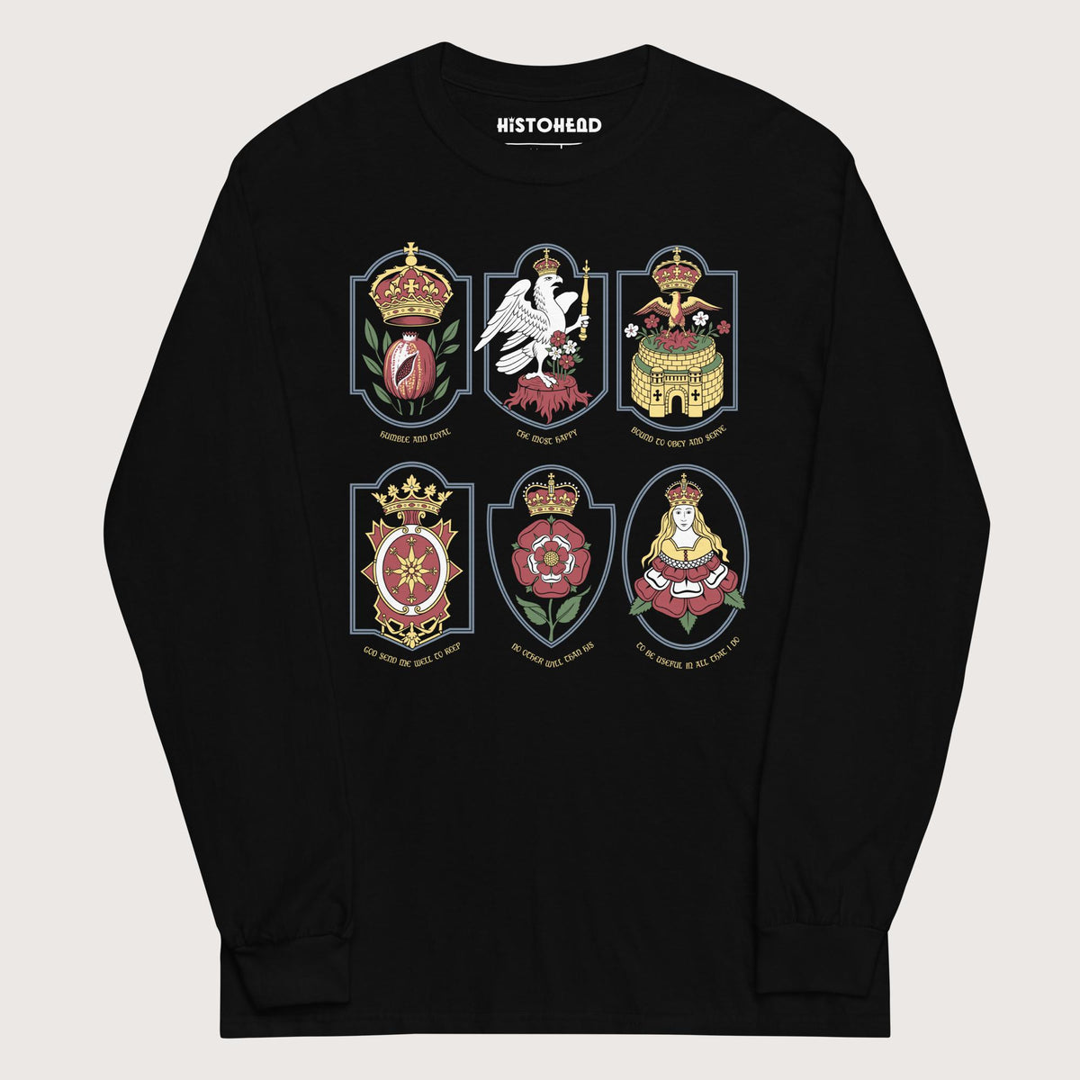 Black Six Wives Badges - Long Sleeve - history buff gift by HistoHead