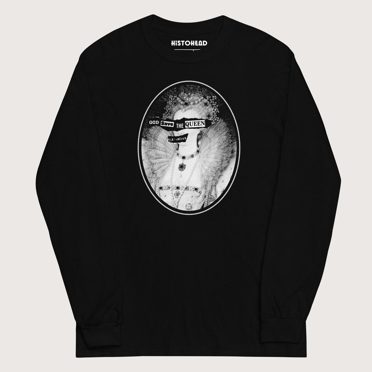 Black God Save the Queen Elizabeth I - Long Sleeve - history buff gift by HistoHead
