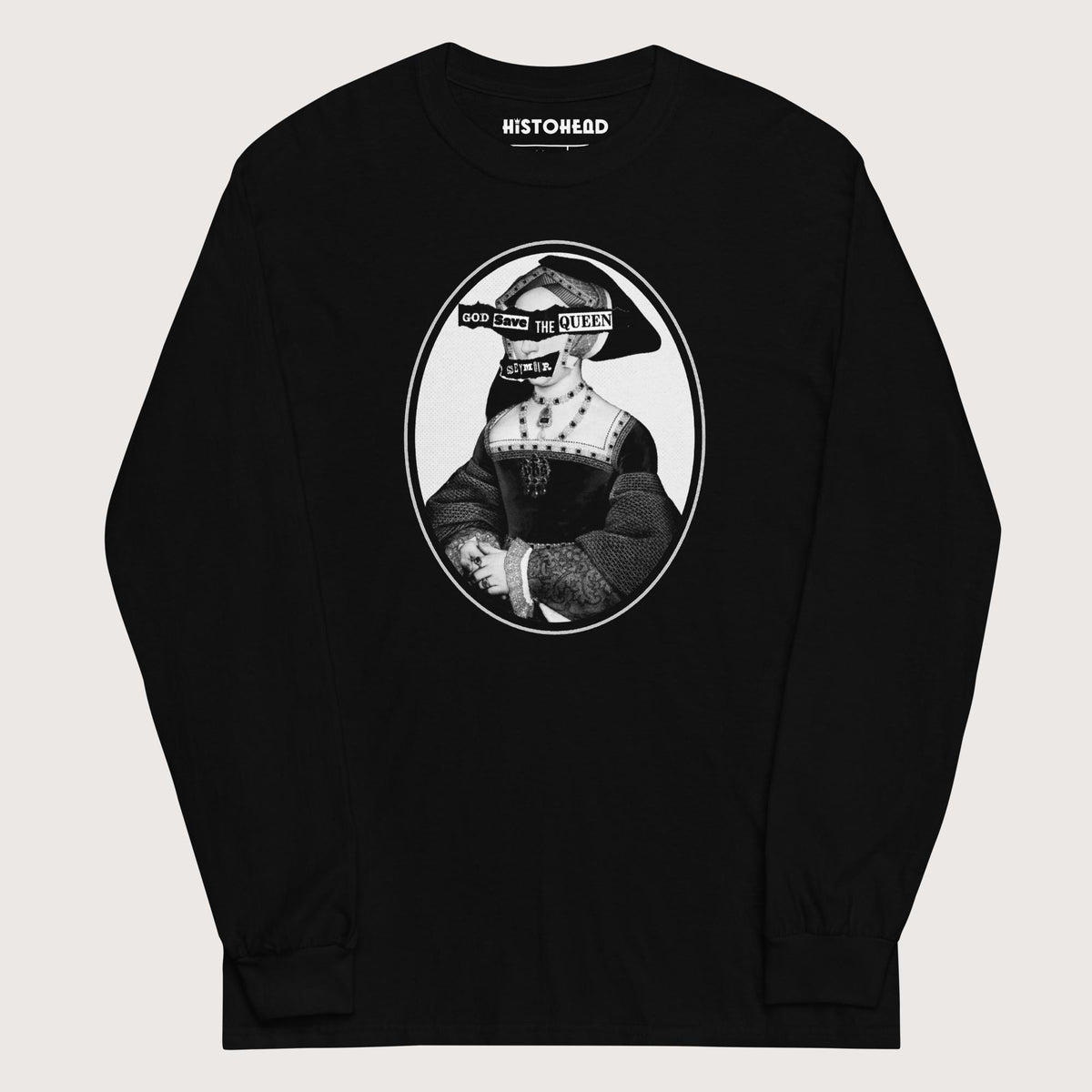 Black God Save the Queen Jane Seymour - Long Sleeve - history buff gift by HistoHead