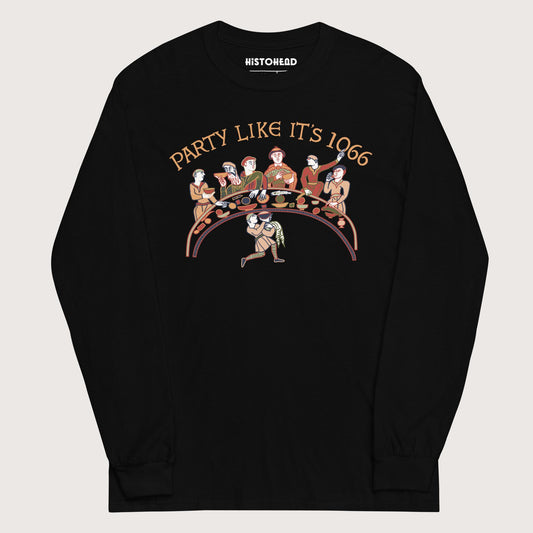 Black Bayeux Tapestry Party Like It's 1066 - Long Sleeve - history buff gift by HistoHead