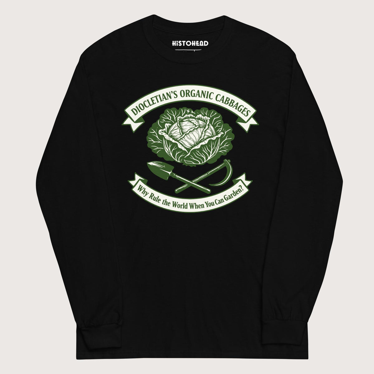 Black Diocletian's Cabbage - Long Sleeve - history buff gift by HistoHead