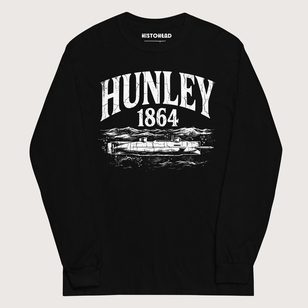Black Hunley Submarine - Long Sleeve - history buff gift by HistoHead