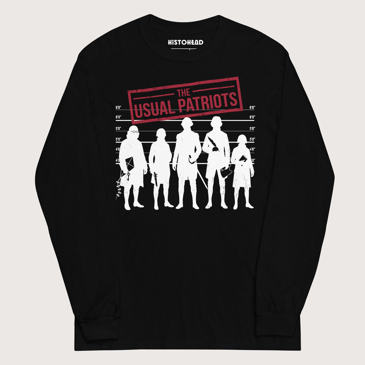 Black The Usual Patriots - Long Sleeve - history buff gift by HistoHead