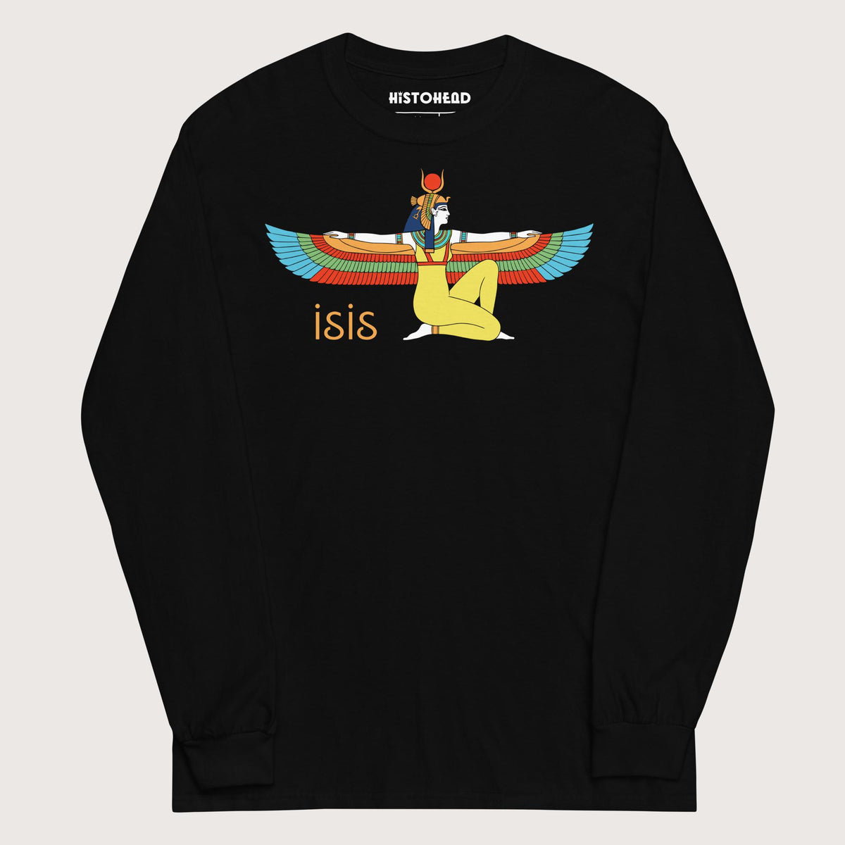 Black Egyptian Goddess Isis - Long Sleeve - history buff gift by HistoHead