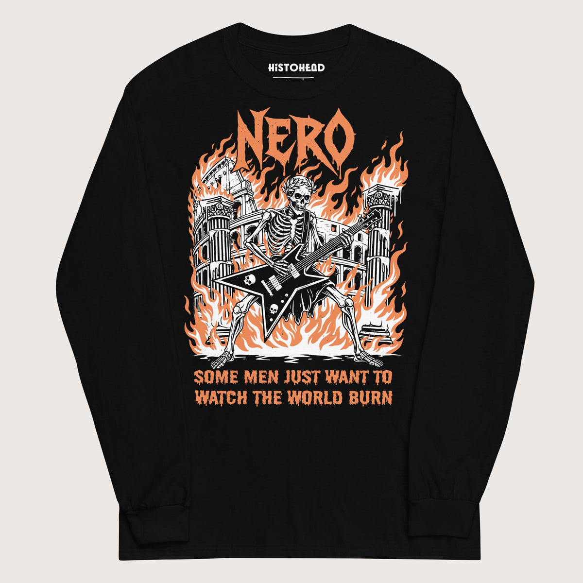 Black Nero Watch the World Burn - Long Sleeve - history buff gift by HistoHead