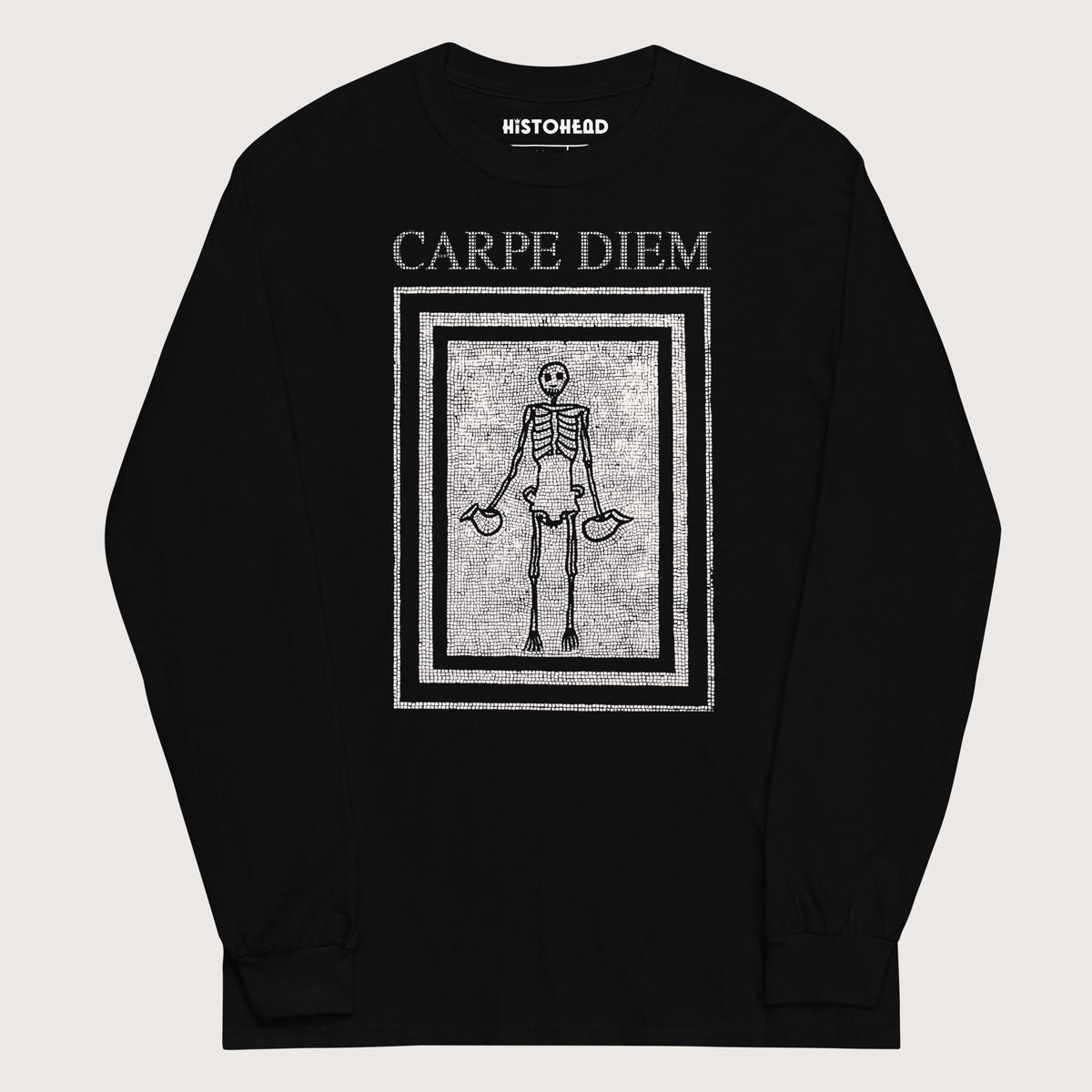 Black Carpe Diem Skeleton - Long Sleeve - history buff gift by HistoHead