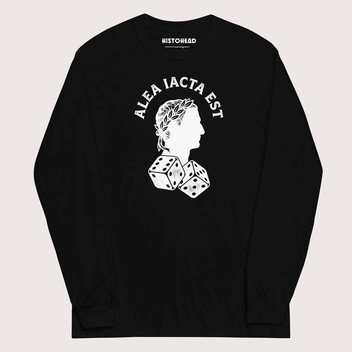 Black Alea Iacta Est Caesar Quote - Long Sleeve - history buff gift by HistoHead