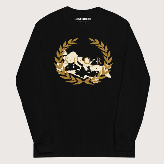 Black Roman SPQR Banner - Long Sleeve - history buff gift by HistoHead