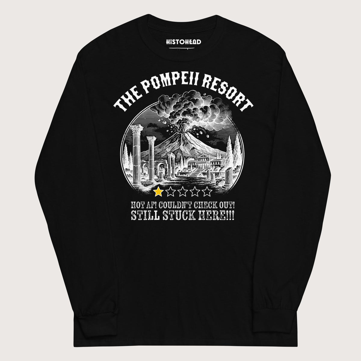 Black The Pompeii Resort Review - Long Sleeve - history buff gift by HistoHead
