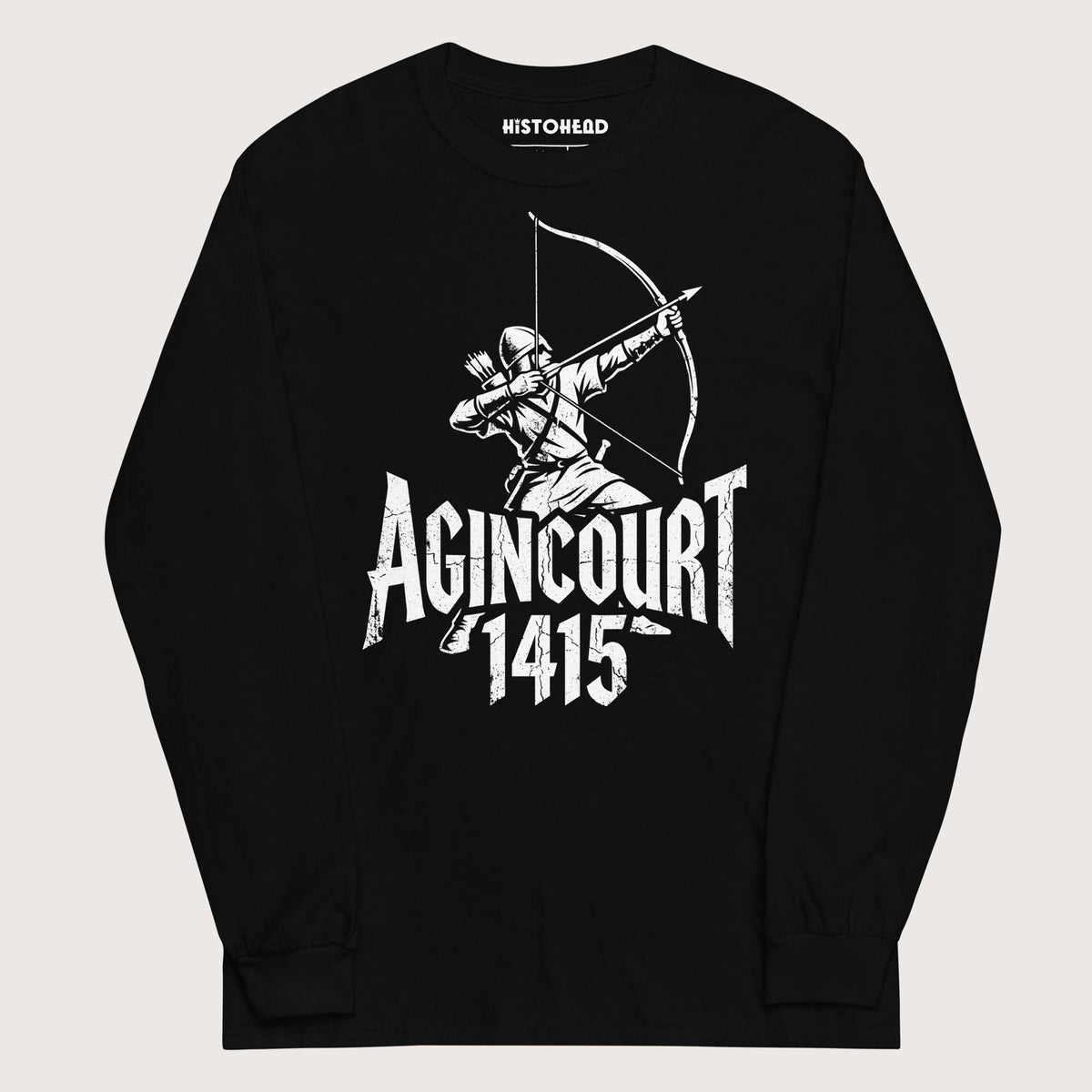 Black Agincourt 1415 Longbowman - Long Sleeve - history buff gift by HistoHead