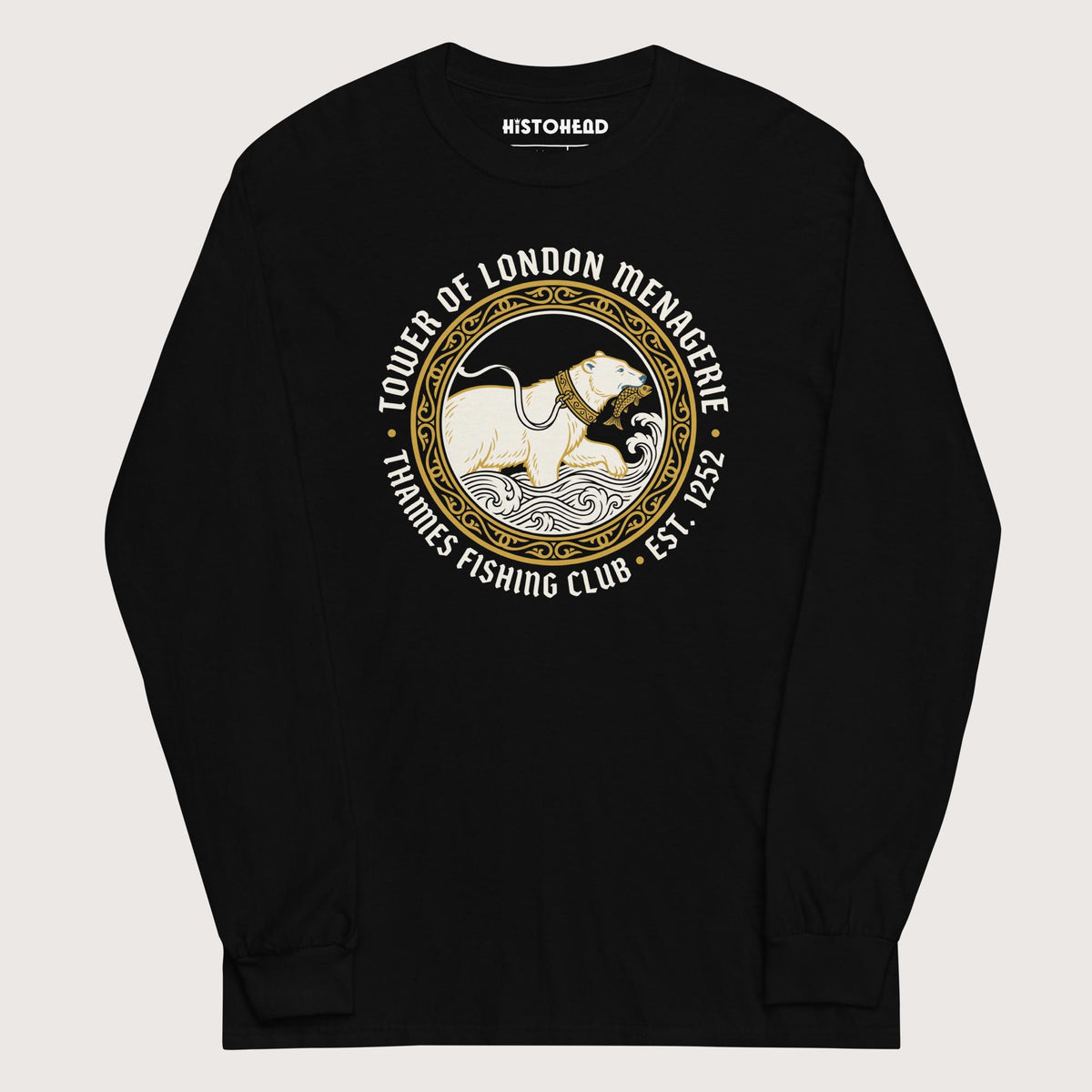 Black Tower Of London Menagerie Thames Fishing Club - Long Sleeve - history buff gift by HistoHead