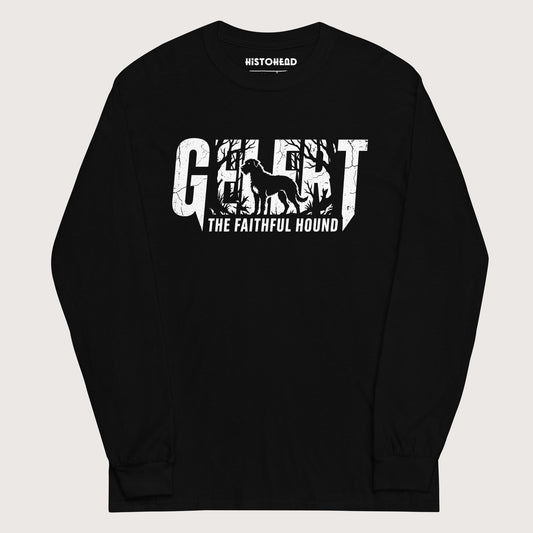 Black Gelert The Faithful Hound - Long Sleeve - history buff gift by HistoHead