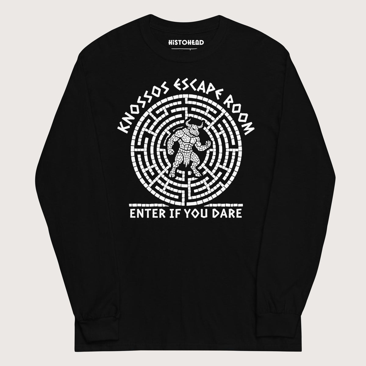 Black Knossos Escape Room Enter If You Dare - Long Sleeve - history buff gift by HistoHead