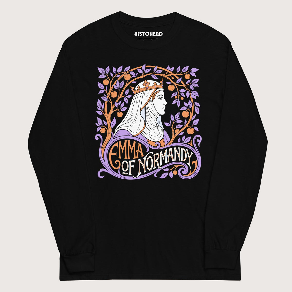 Black Emma Of Normandy - Long Sleeve - history buff gift by HistoHead