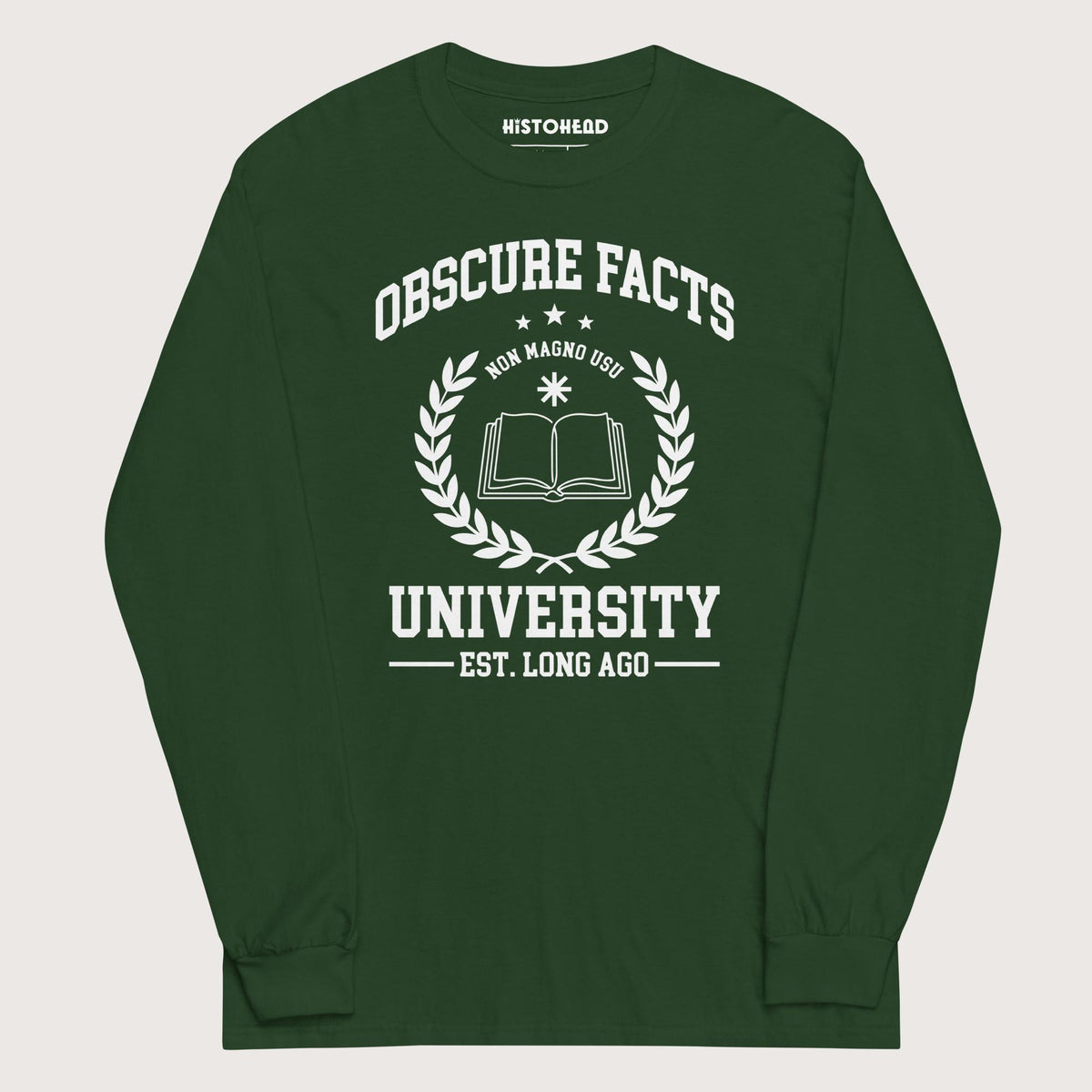 Forest Green Obscure Facts University - Long Sleeve - history buff gift by HistoHead