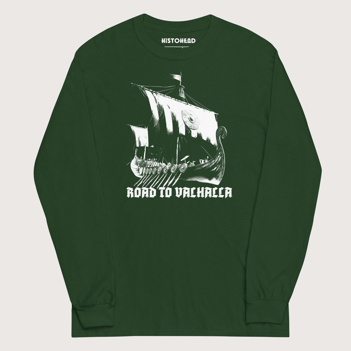 Forest Green Road to Valhalla - Long Sleeve - history buff gift by HistoHead