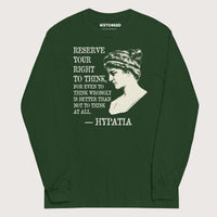 Forest Green Hypatia Quote - Long Sleeve - history buff gift by HistoHead