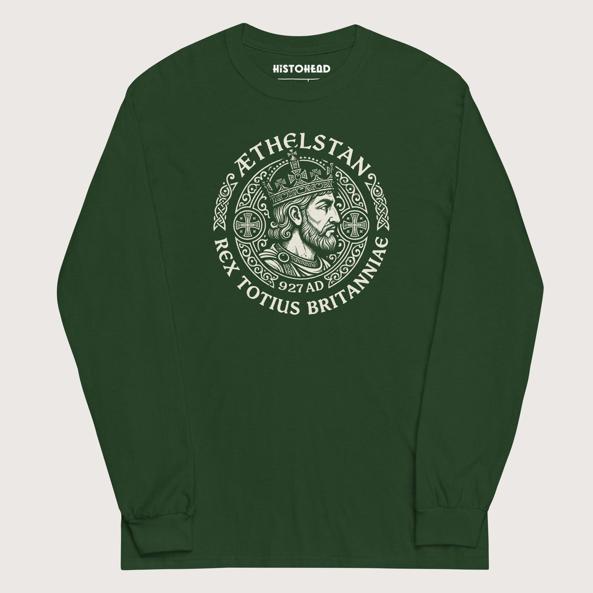 Forest Green Æthelstan King of All Britain - Long Sleeve - history buff gift by HistoHead