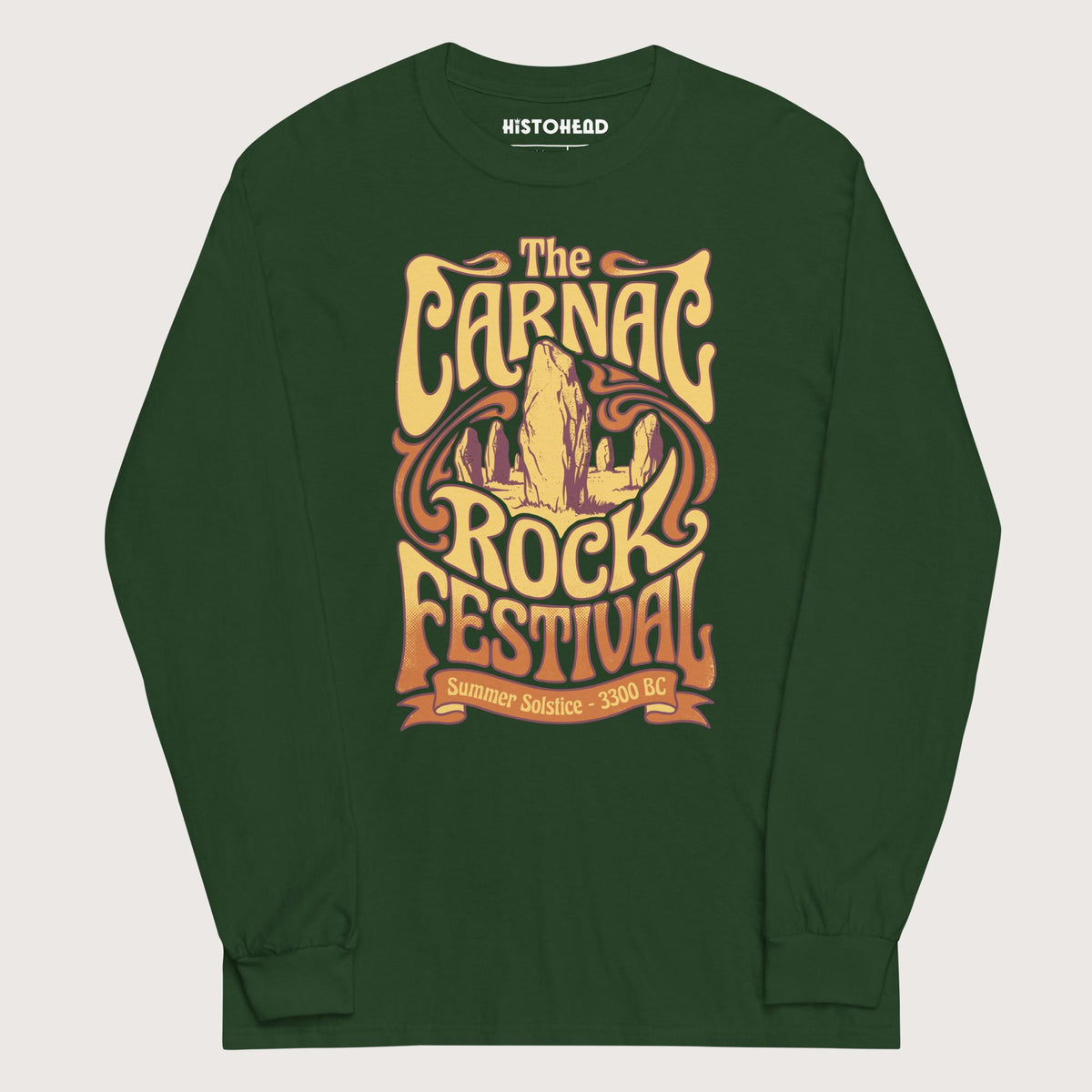 Forest Green Carnac Rock Festival - Long Sleeve - history buff gift by HistoHead