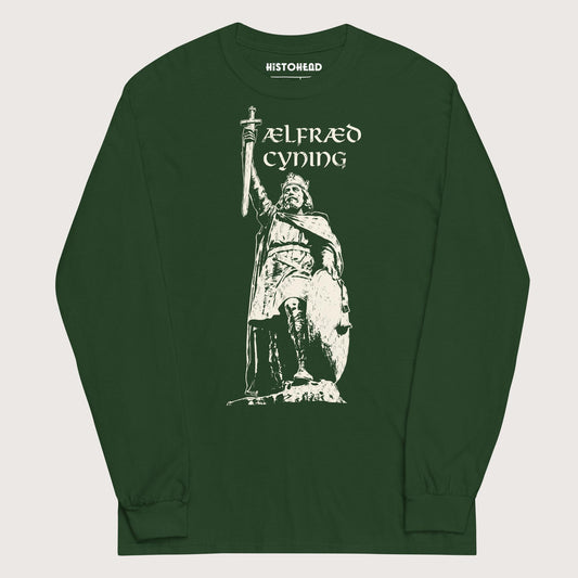 Forest Green Alfred the Great - Long Sleeve - history buff gift by HistoHead