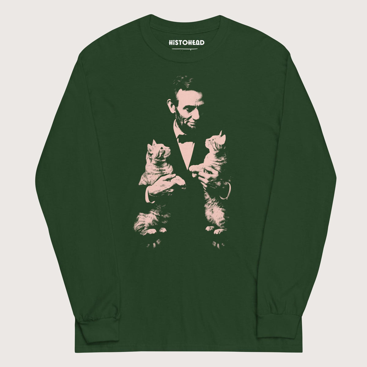 Forest Green Lincoln Kittens - Long Sleeve - history buff gift by HistoHead