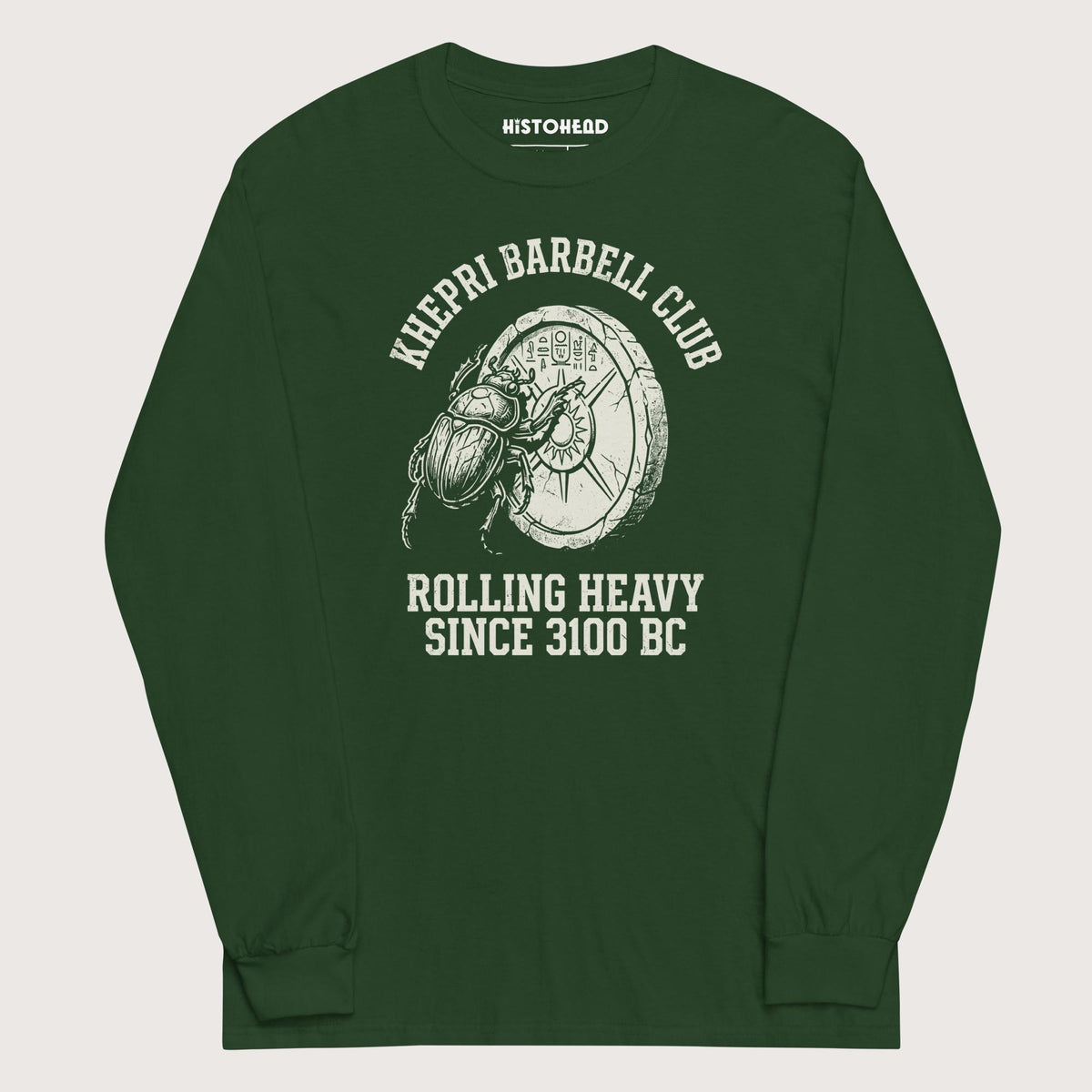 Forest Green Khepri Barbell Club - Long Sleeve - history buff gift by HistoHead