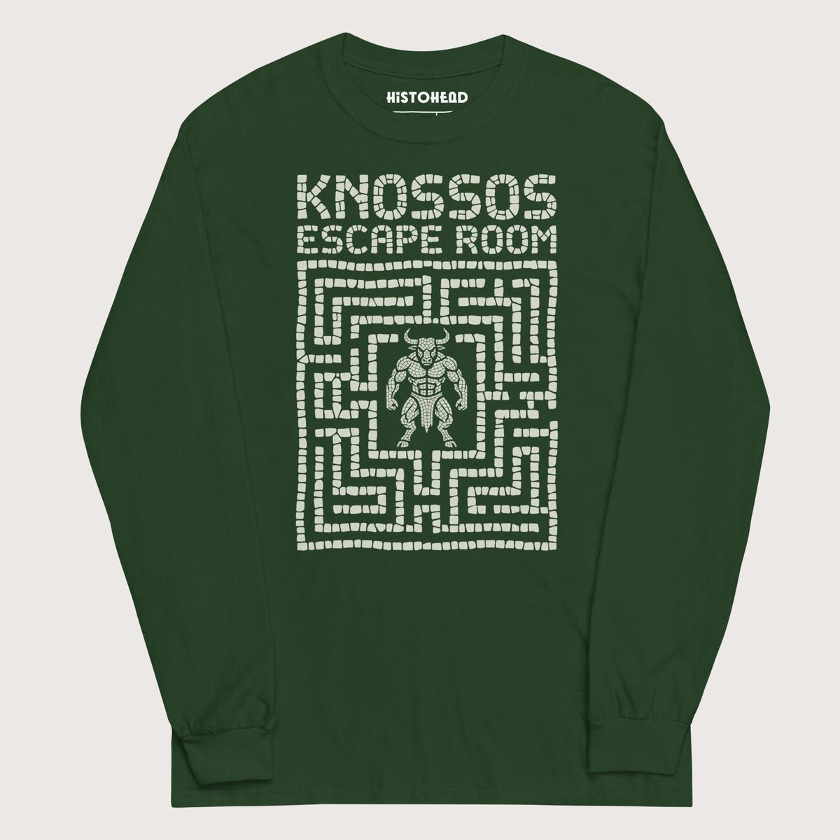 Forest Green Knossos Escape Room - Long Sleeve - history buff gift by HistoHead