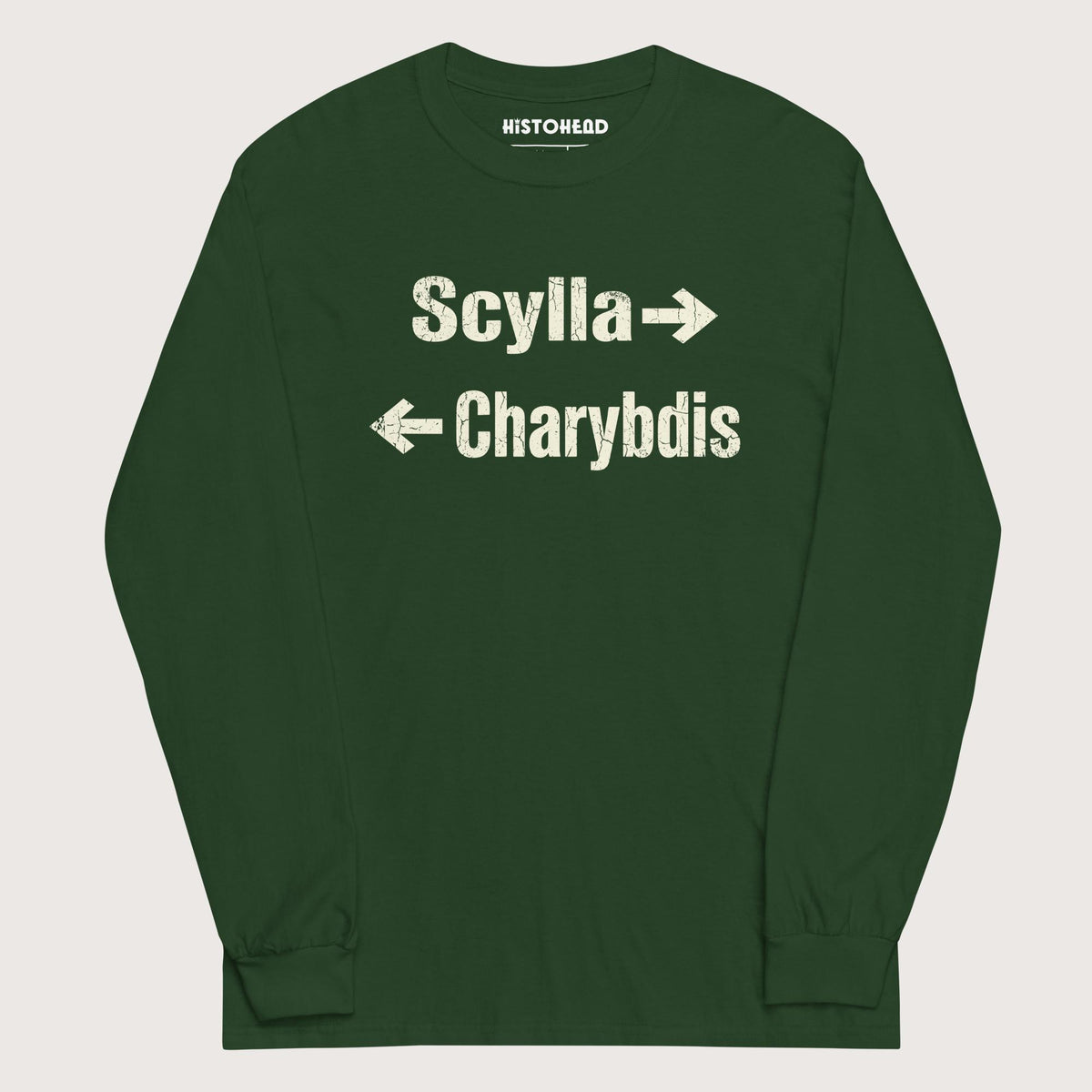 Forest Green Between Scylla and Charybdis - Long Sleeve - history buff gift by HistoHead