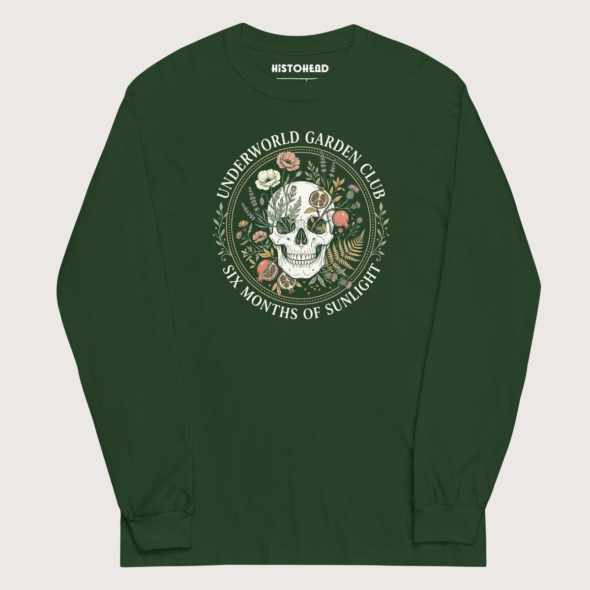 Forest Green Persephone Underworld Garden Club - Long Sleeve - history buff gift by HistoHead