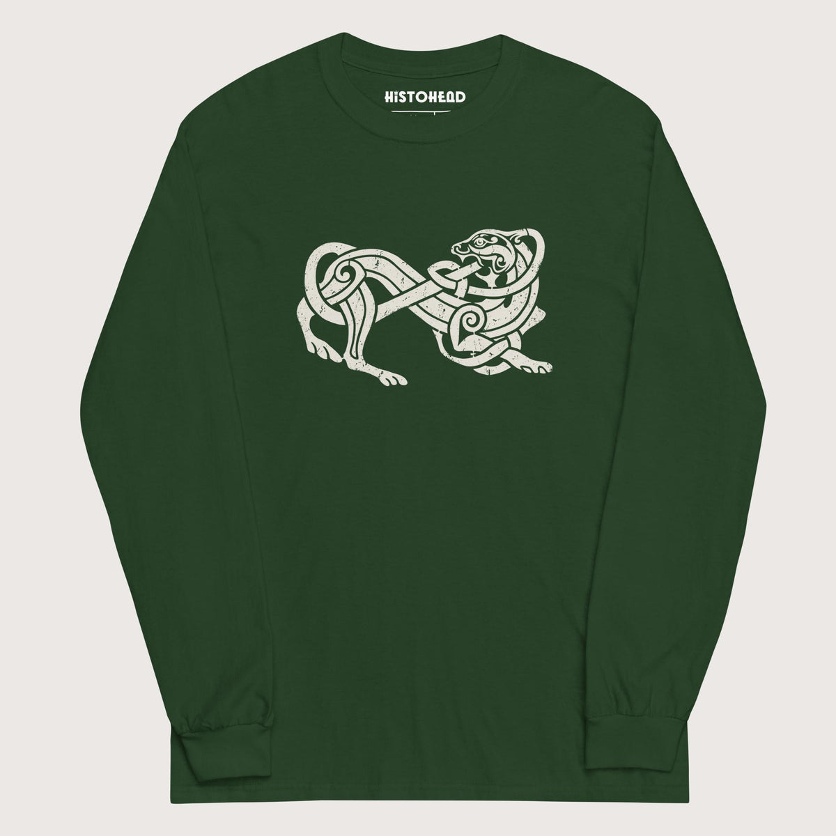 Forest Green Norse Lion - Long Sleeve - history buff gift by HistoHead