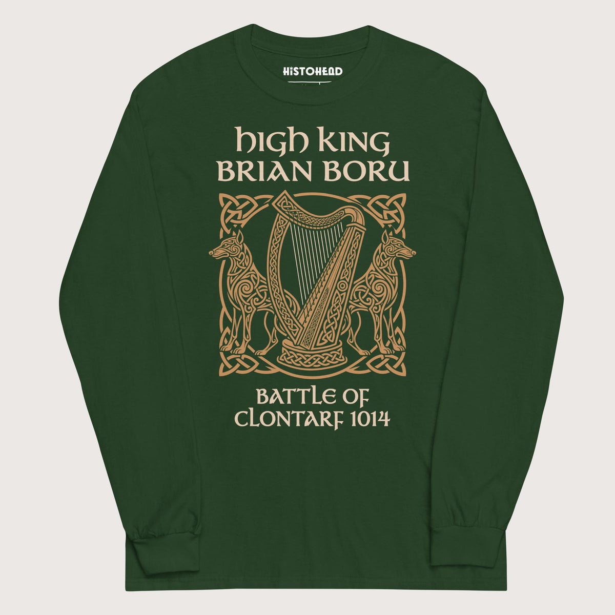 Forest Green Brian Boru - Long Sleeve - history buff gift by HistoHead
