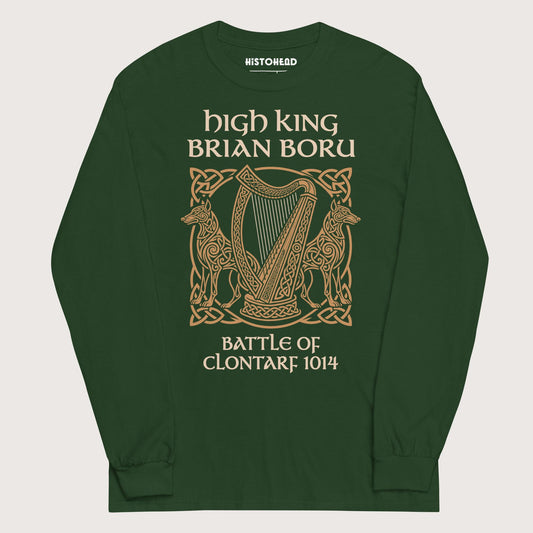 Forest Green Brian Boru - Long Sleeve - history buff gift by HistoHead