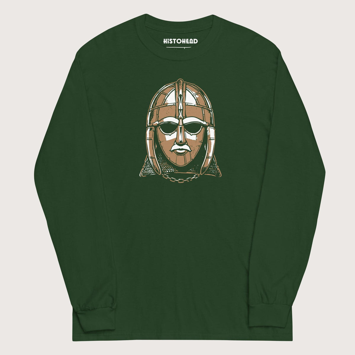Forest Green Sutton Hoo Helmet - Long Sleeve - history buff gift by HistoHead