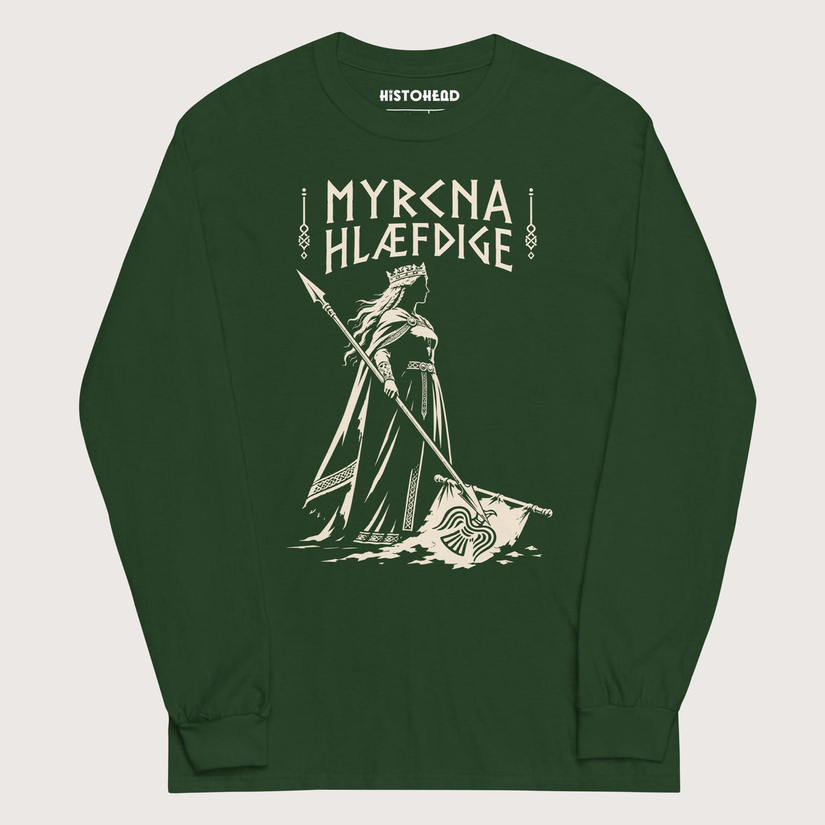 Forest Green Æthelflæd Myrcna Hlæfdige - Long Sleeve - history buff gift by HistoHead