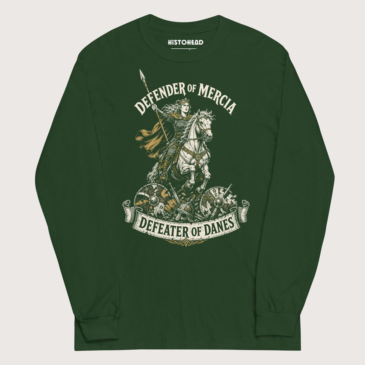Forest Green Æthelflæd Defender of Mercia - Long Sleeve - history buff gift by HistoHead