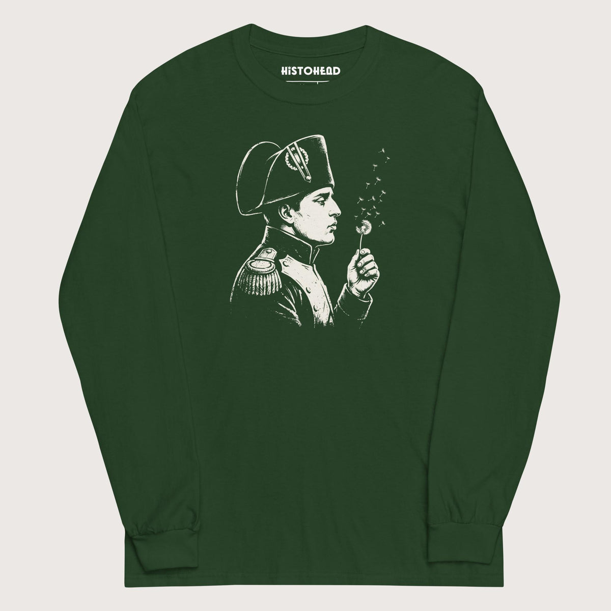 Forest Green Napoleon Bonaparte Blowing Wishes - Long Sleeve - history buff gift by HistoHead