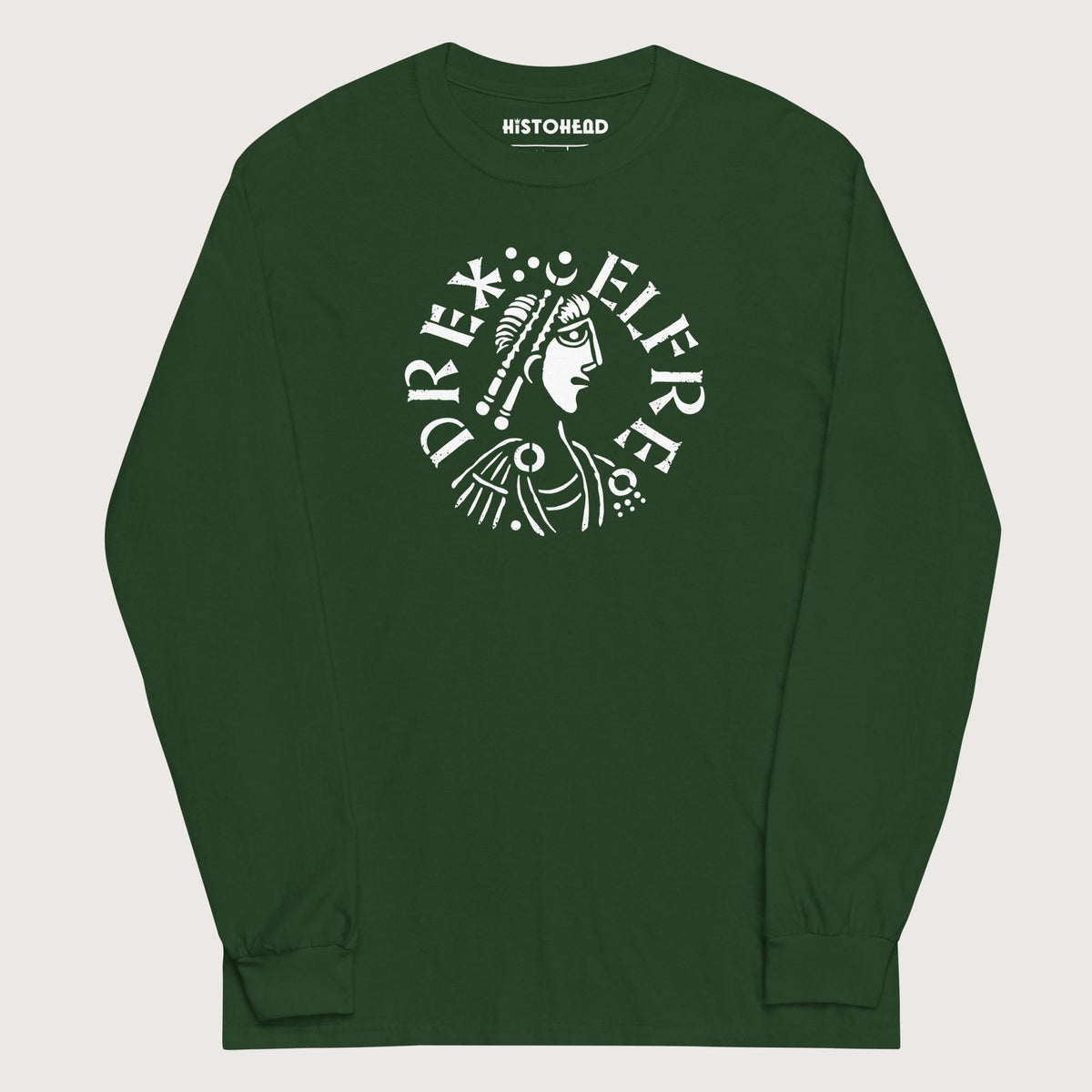 Forest Green Alfred the Great Penny - Long Sleeve - history buff gift by HistoHead