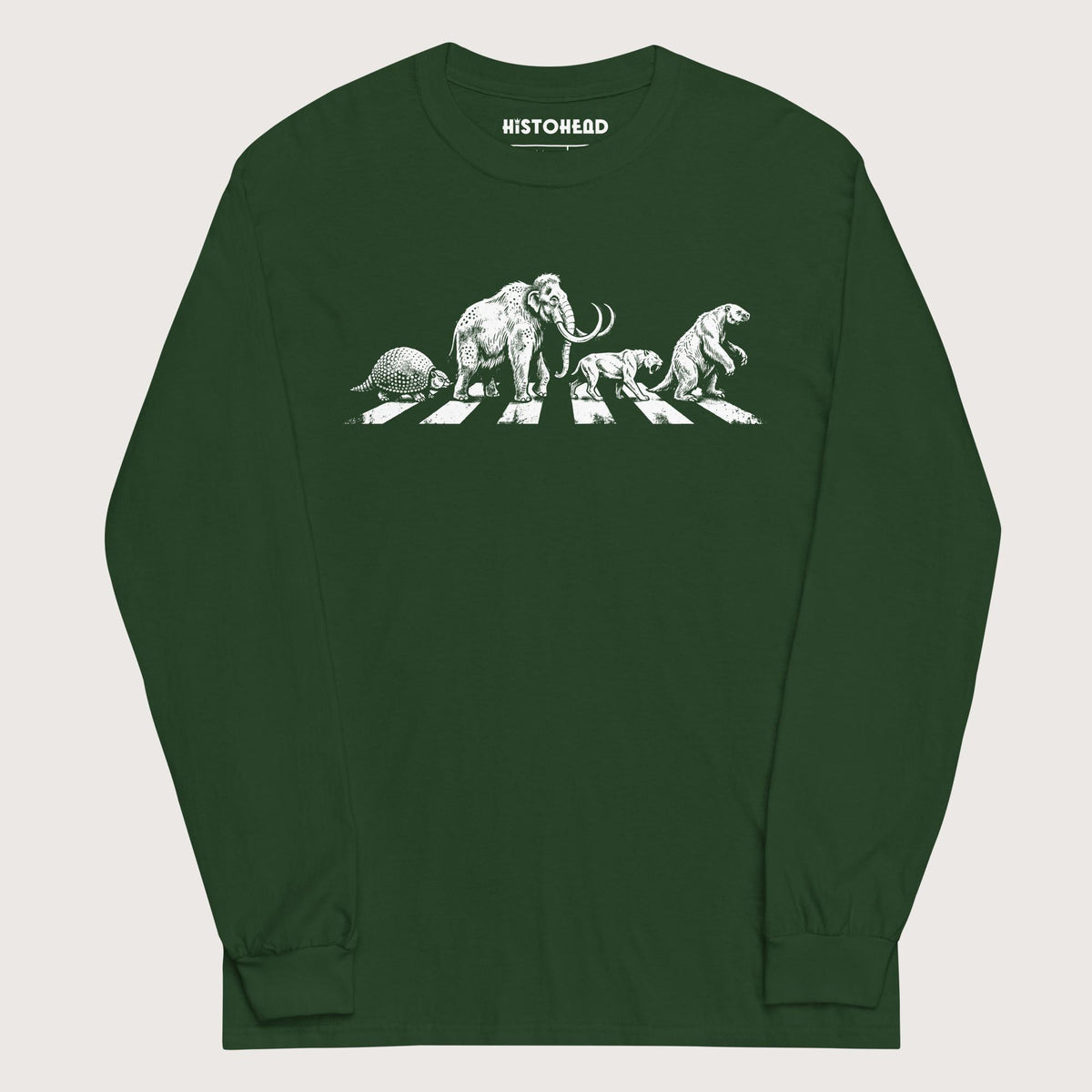 Forest Green Pleistocene Road - Long Sleeve - history buff gift by HistoHead
